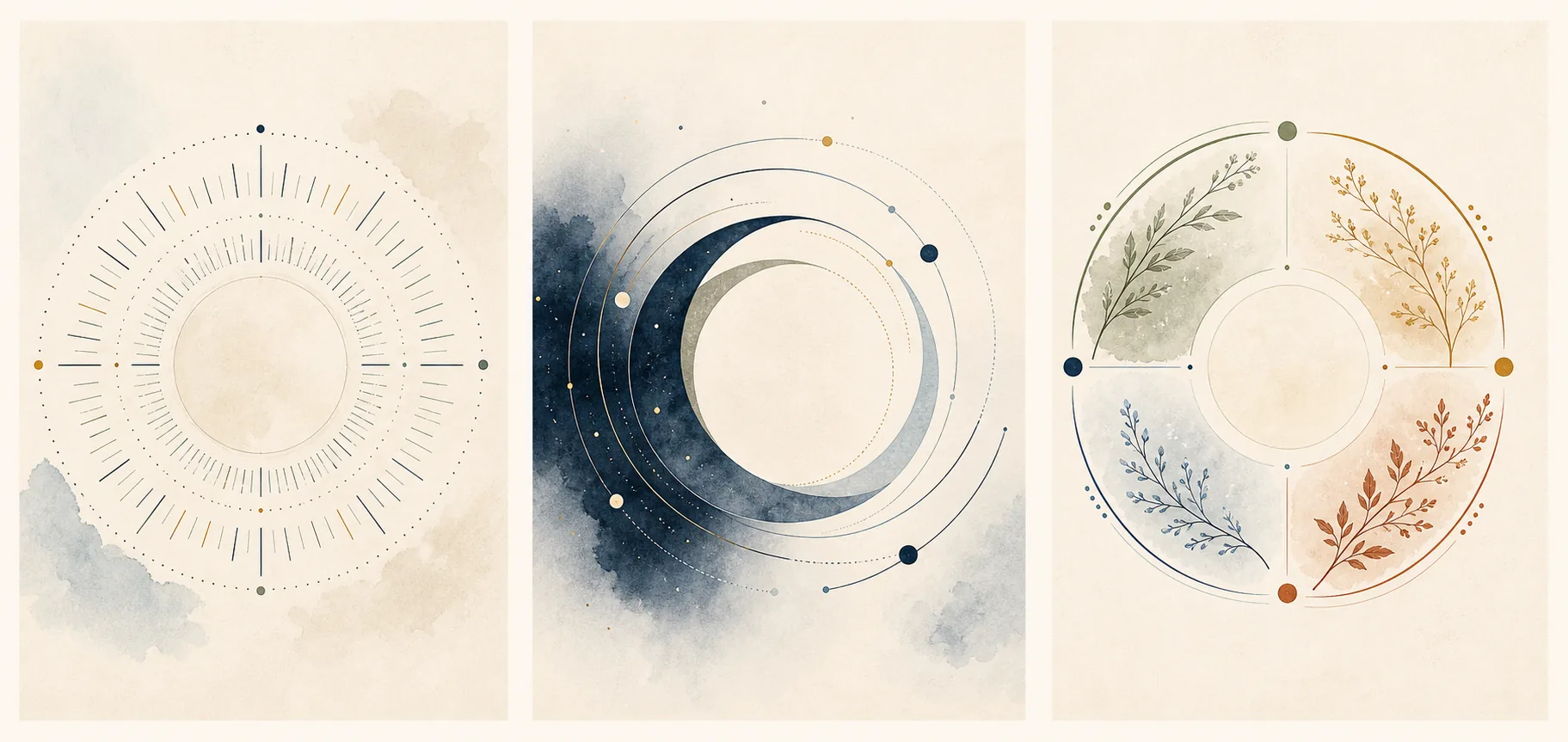 Calendar, Moon and seasonal artwork